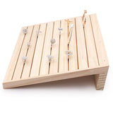 Wood 10 Rows Ring Display Stand Storage Tray for Rings Earrings Selling