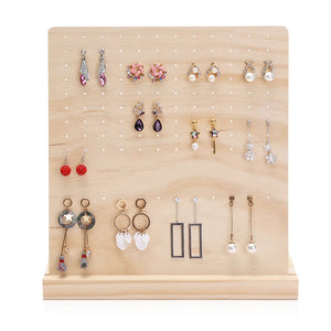 Wood Earring Holder Stand Organizer Jewelry Rack Storage Display