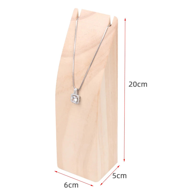 Wood Arc-shaped Necklace Pendant Holder Jewelry Display Rack Storage