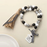 Wood Bead Garland With Coffee Cup Pendant Custom Curtain Straps