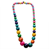 Long Ethnic Bohemian Wood Bead Necklace for Women