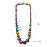 Long Ethnic Bohemian Wood Bead Necklace for Women