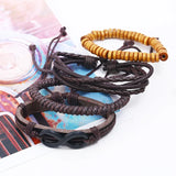 Vintage Lucky 8 Woven Leather Bracelet Men Women Jewelry