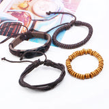 Vintage Lucky 8 Woven Leather Bracelet Men Women Jewelry