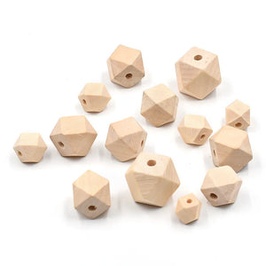 Wood Beads Natural Spacer 10~20MM Octagonal Loose Bead Jewelry DIY