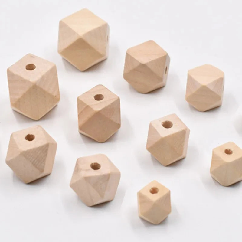 Wood Beads Natural Spacer 10~20MM Octagonal Loose Bead Jewelry DIY