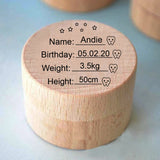 Wooden Baby Tooth Box with Baby Stats - Creative Baby Gift