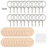 Wood Charms Key Chain Keyrings Blank Engraved Pendants
