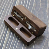 Wood Wedding Valentine Walnut Engagement Ring Holder Box