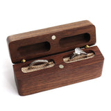 Wood Wedding Valentine Walnut Engagement Ring Holder Box