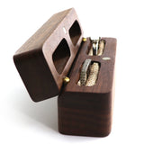 Wood Wedding Valentine Walnut Engagement Ring Holder Box