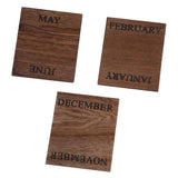 Wood Desk Calendar Retro Vintage Wood Block Perpetual Calendar