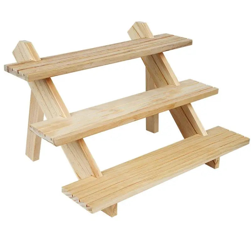 Wood Desktop Necklace Ring Display Stand Multilayer Earring Holder