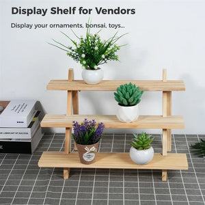 Wood Desktop Necklace Ring Display Stand Multilayer Earring Holder
