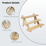 Wood Desktop Necklace Ring Display Stand Multilayer Earring Holder