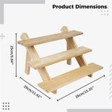 Wood Desktop Necklace Ring Display Stand Multilayer Earring Holder
