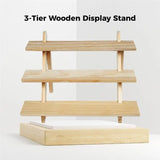 Wood Desktop Necklace Ring Display Stand Multilayer Earring Holder