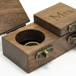Wood Diamond Rings Box with Lid for Mother Girlfriend Wife