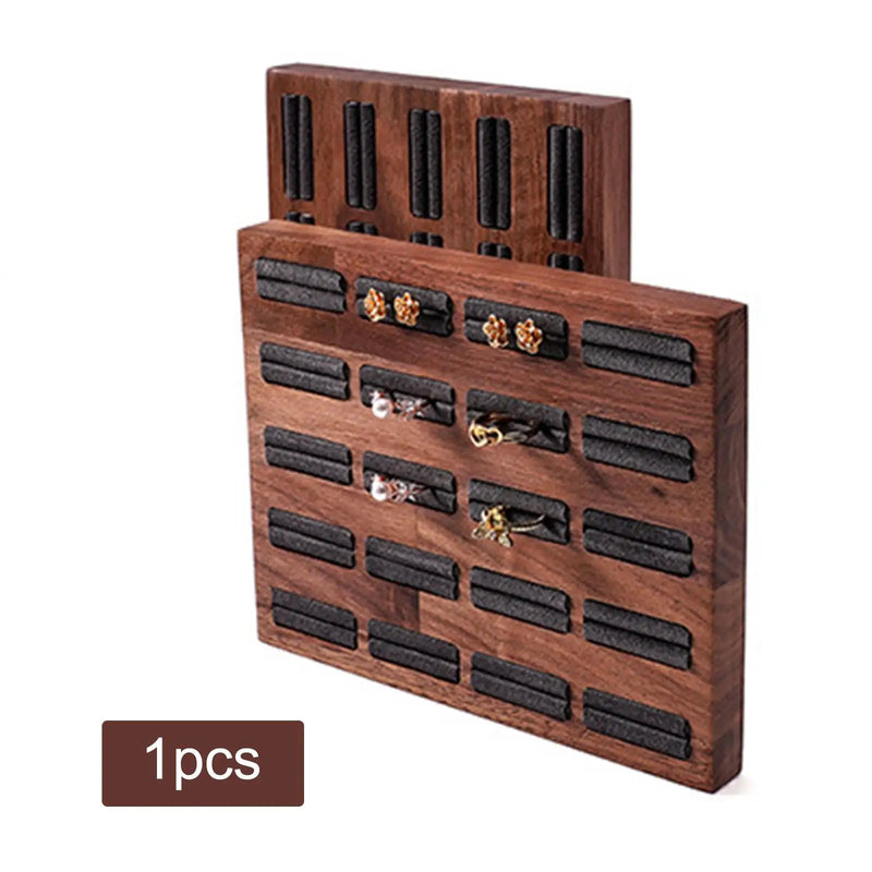 Wood Display Tray 20 Slots Jewelry Box Earring Stud Organizer