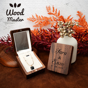 Personalized Wood Earring Necklace Jewelry Box for Women