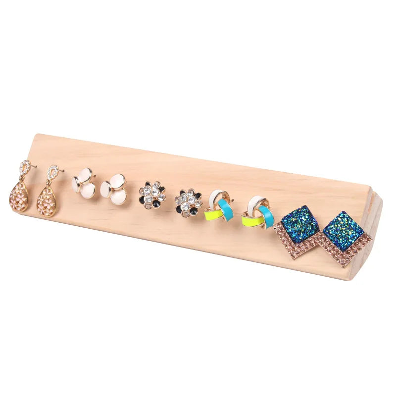 Wood Earrings Display Stand Holder Showcase Earring Holder Jewelry Organizer