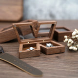Wood Engagement Ring Box for Proposal Small Jewelry Storage Box