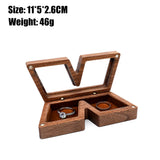 Wood Engagement Ring Box for Proposal Small Jewelry Storage Box