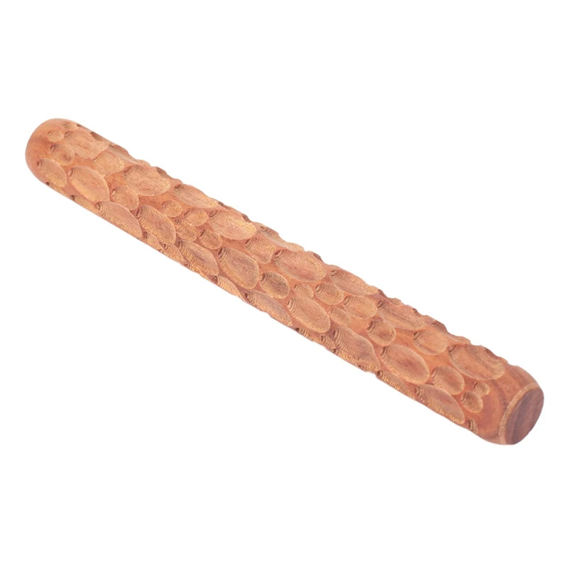 Wood Hand Rollers For Clay Stamp - Carved Texture Ceramic Tools