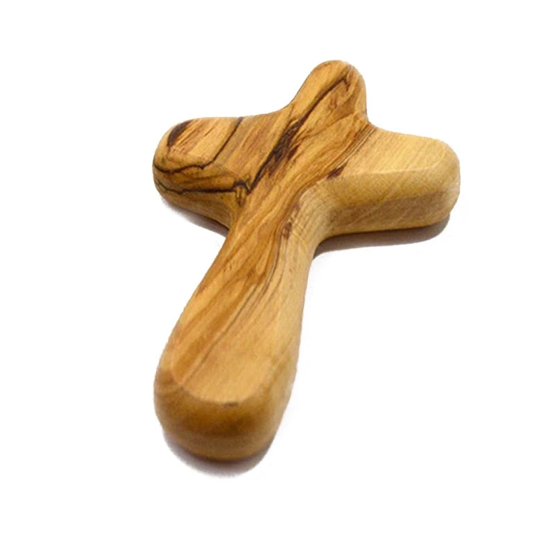 Wood Comfort Cross Handheld Prayer Clutching Palm Cross
