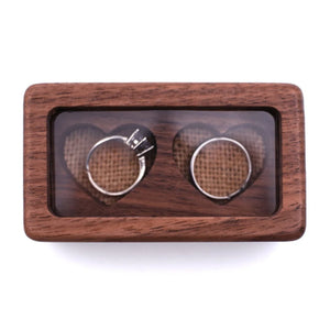 Wood Jewelry Box Engagement Wedding Ceremony Ring Storage Portable Ring Holder