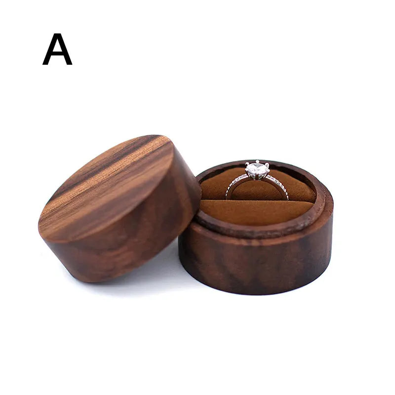 Wood Jewelry Box Gift Packaging Engagement Ring Holder