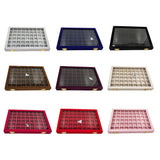 Lockable Wood Jewelry Box Earring Storage w/ Glass Lids