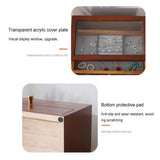 Wood Jewelry Box Dual Layer Flocking Pad Earring Bracelet Storage Case
