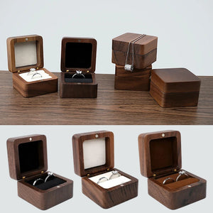 Wood Jewelry Box Wedding Ring Earring Organizer Bracelet Package