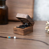 Wood Jewelry Box for Travel Rectangle Walnut Velvet Interior