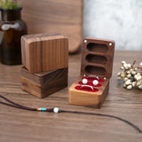 Wood Jewelry Box for Travel Rectangle Walnut Velvet Interior
