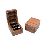 Wood Jewelry Box for Travel Rectangle Walnut Velvet Interior