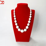 Wood Jewelry Display Chest Red Velvet Necklace Stand