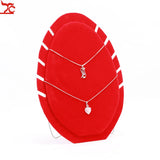 Wood Jewelry Display Chest Red Velvet Necklace Stand
