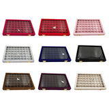 Wood Jewelry Display Tray with Glass Lids Organizer Showcase