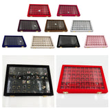 Wood Jewelry Display Tray with Glass Lids Organizer Showcase