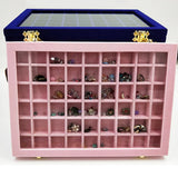 Wood Jewelry Display Tray with Glass Lids Organizer Showcase