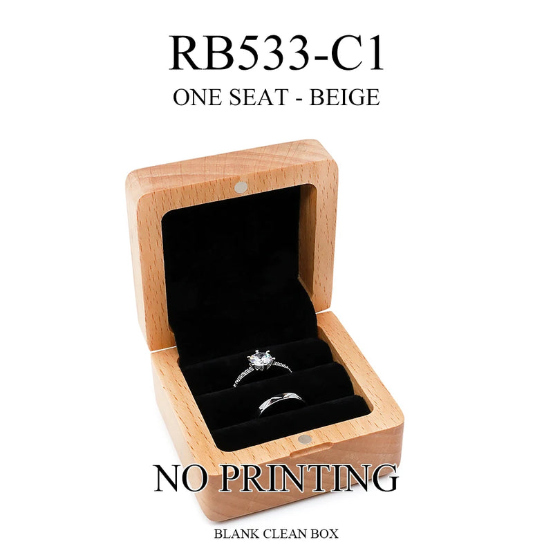 Personalized Wood Jewelry Ring Gift Box Travel Case with Name
