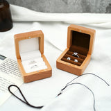 Personalized Wood Jewelry Ring Gift Box Travel Case with Name