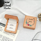 Personalized Wood Jewelry Ring Gift Box Travel Case with Name