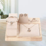 Wood Jewelry Set Display Stand Necklace Earrings Holder