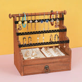 Wood Jewelry Stand with Drawer 5 Tier Storage Organizer