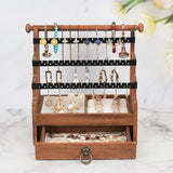 Wood Jewelry Stand with Drawer 5 Tier Storage Organizer