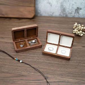 Wood Jewelry Box Wedding Ring Box Earring Rings Box Jewelry Organizer