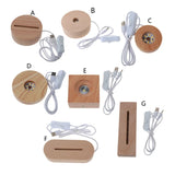 Wood LED Display Base for Resin Art Ornament Wooden Night Light Stand